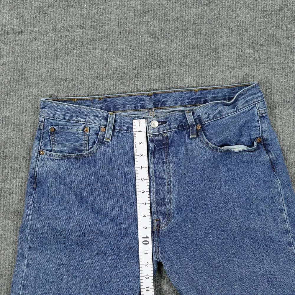 Levis 501 Mens Jeans 36x32 (Tag 38x32) Blue Original Fit Straight Leg Button Fly